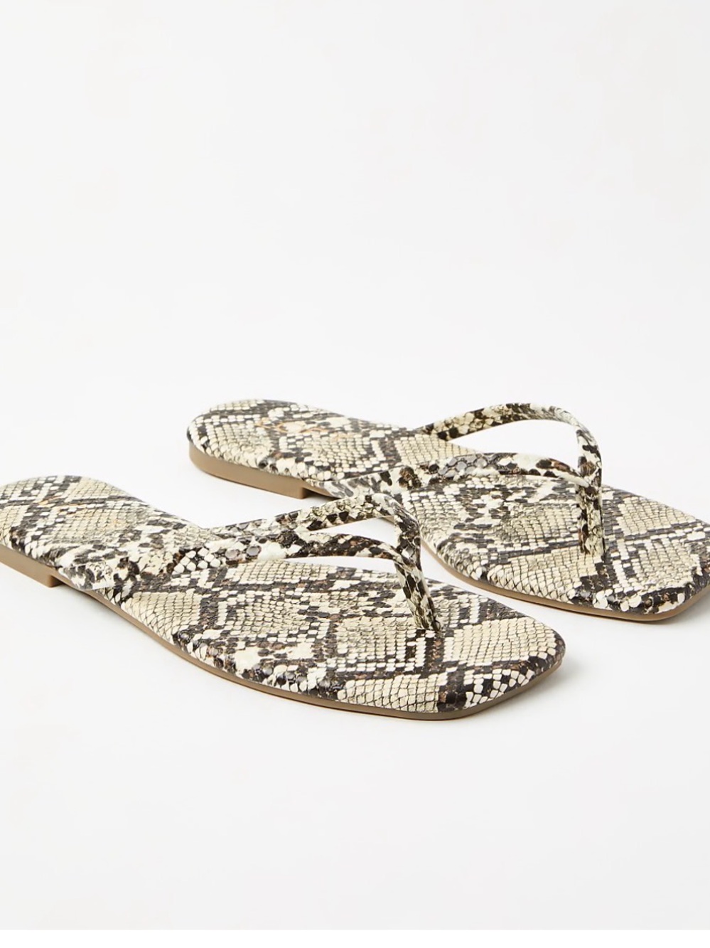 ❤️ Snake Print Flip Flop Sandals - Neutral Tones - LOFT